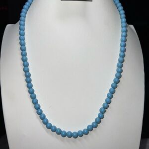 Vintage Powder Blue Plastic‎ Bead Necklace